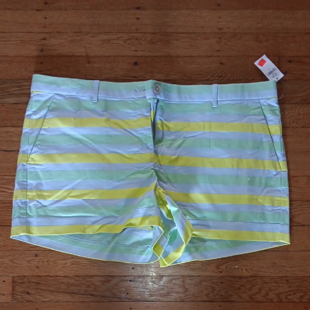GAP Striped Women's Shorts in Mint Green and Pale Yellow